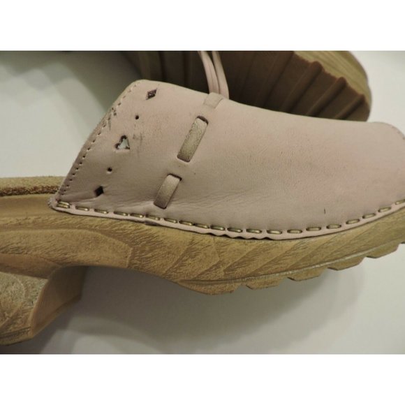White Mountain Sandals Slip On Clogs Low Heel 9M Comfy Casual Italian Pink Shoes - Picture 4 of 5